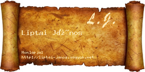 Liptai János névjegykártya